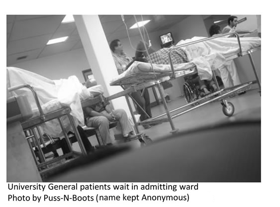 University General patients wait in admitting ward